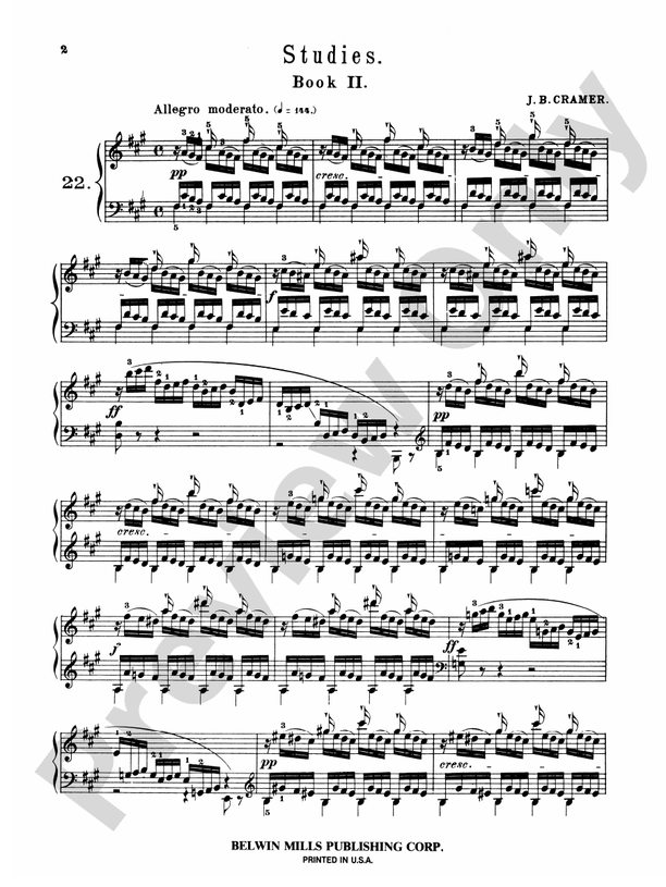 Cramer - Eighty-Four Studies (Volume II) - Piano Solo (Digital Download)
