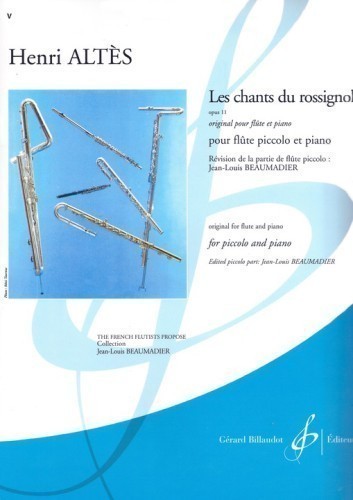Les Chants Du Rossignol Op. 11(The Songs of the Nightingale) - Piccolo/Piano - Altes - Billaudot