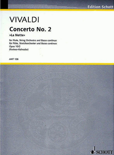Vivaldi - Concerto #2 in Gmin Op10/2 La Notte RV439/PV342 -Flute/Treble Recorder Schott Music FTR80