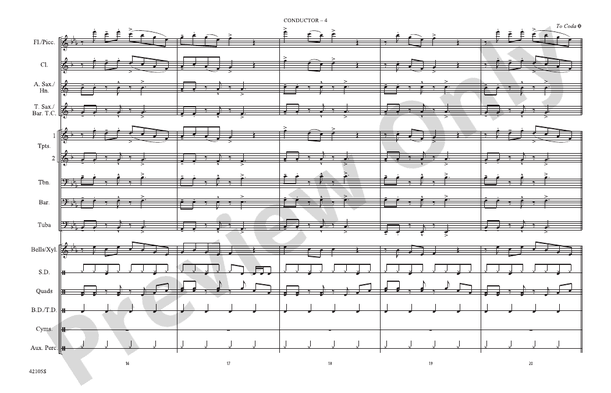 Timber – Marching Band Conductor Score & Parts (Digital Download)