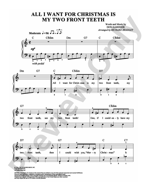 All I Want for Christmas Is My Two Front Teeth - DSM-PS-0008566 - Easy Piano (Digital Download)