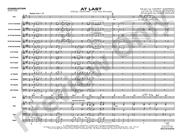 At Last - Jazz Ensemble Conductor Score & Parts(Digital Download)