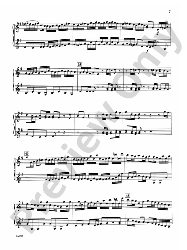 Brandenburg Concerto No. 3 (First Movement) - 2 Pianos, 8 Hands (Digital Download)