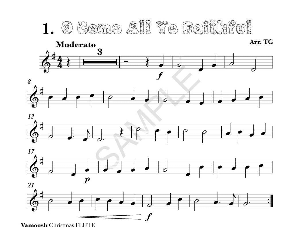 Vamoosh Christmas - Flute/Audio Access Online arranged by Gregory Vamoosh Music VAM72