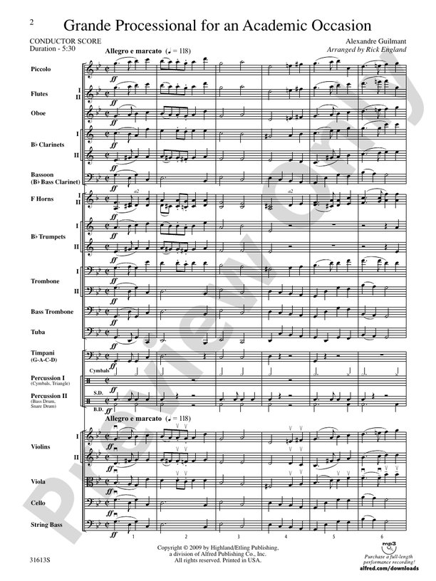 Grande Processional for an Academic Occasion – Full Orchestra Conductor Score & Parts (Digital Download)