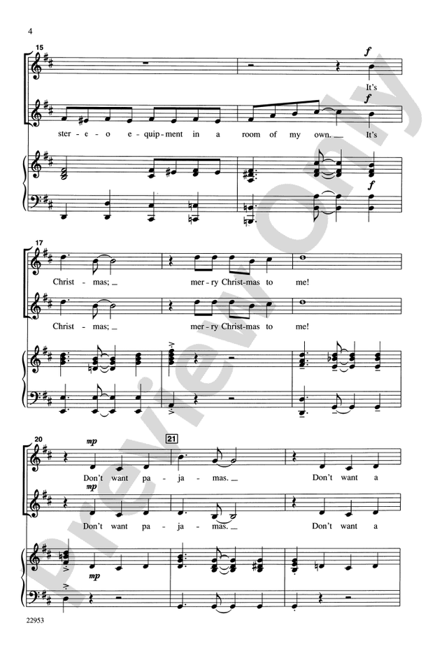 Merry Christmas to Me! – 2-Part Choral Octavo (Digital Download)