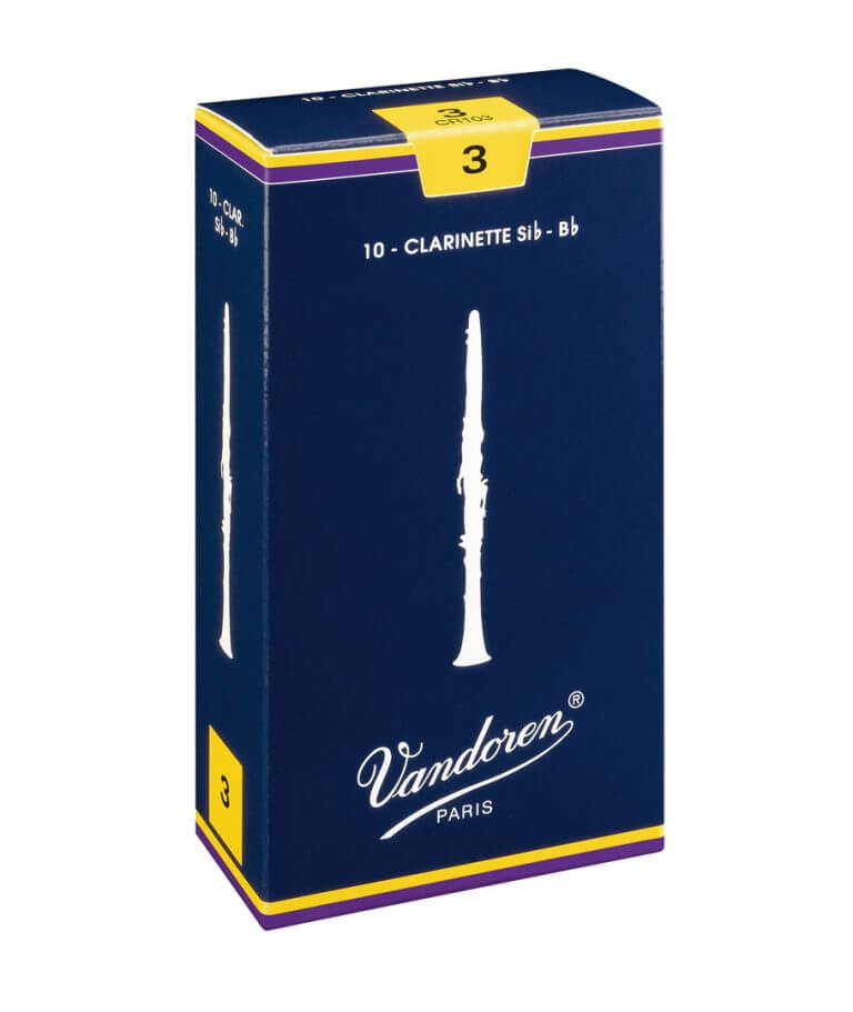 Vandoren Traditional Bb Clarinet Reeds, Strength 3, 10-Pack