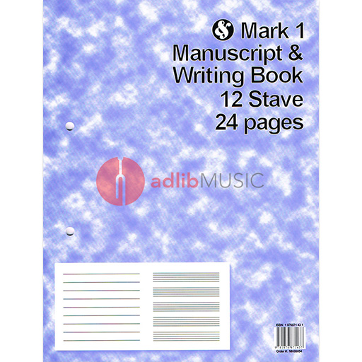 Manuscript Paper Manuscript and Writing Book - 12 Staves 24 Pages MK08054