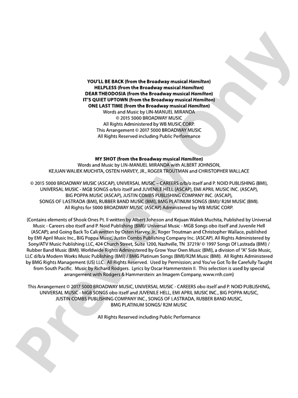 Hamilton, Suite from - Full Orchestra Conductor Score & Parts (Digital Download)