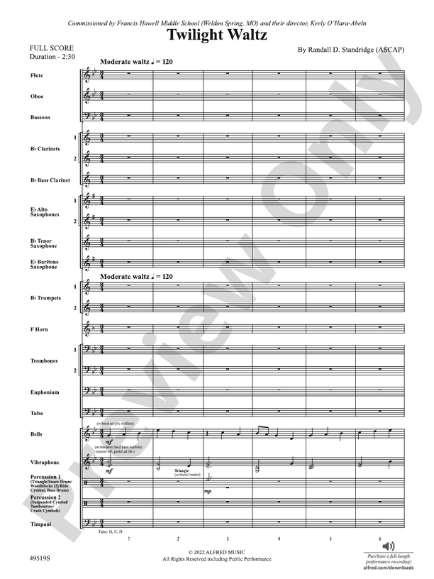Twilight Waltz - Concert Band Conductor Score & Parts (Digital Download)