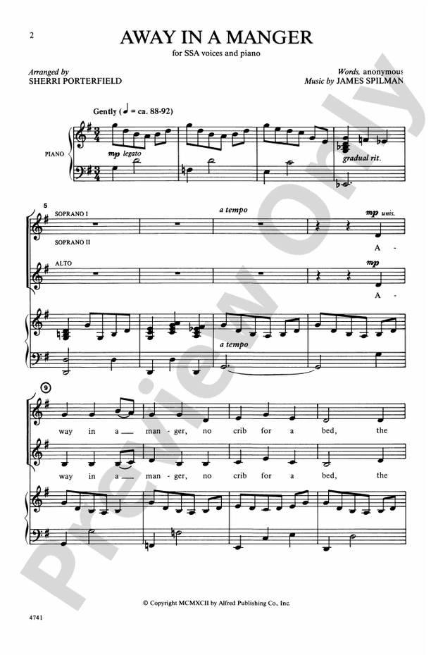 Away in a Manger – SSA Choral Octavo (Digital Download)