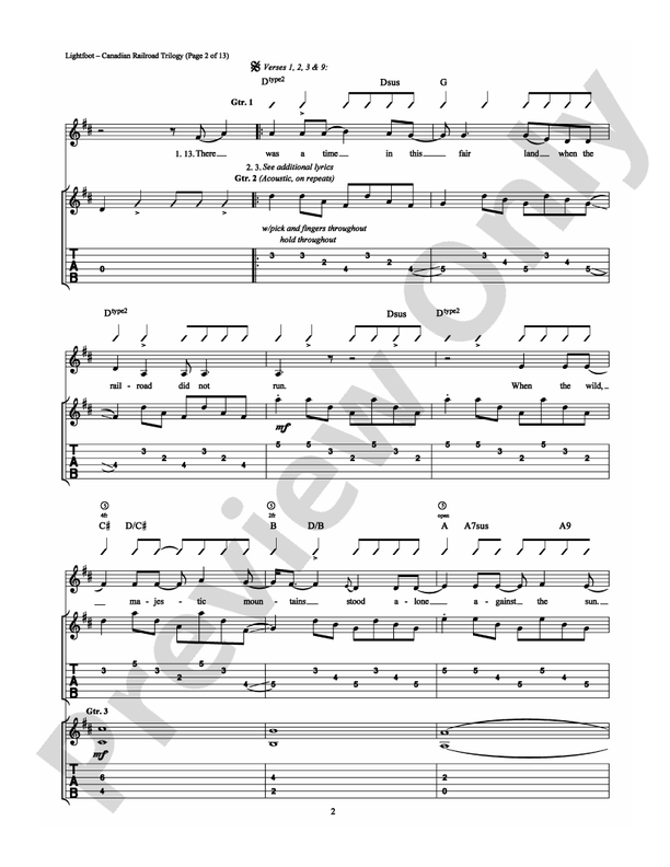 Canadian Railroad Trilogy - Guitar TAB (Digital Download)