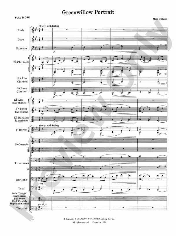 Greenwillow Portrait - Concert Band Conductor Score & Parts (Digital Download)
