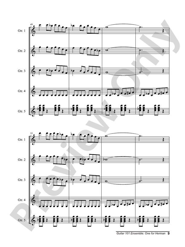 Alfred's Guitar 101, Ensemble: One for Herman - Guitar Ensemble (Digital Download)