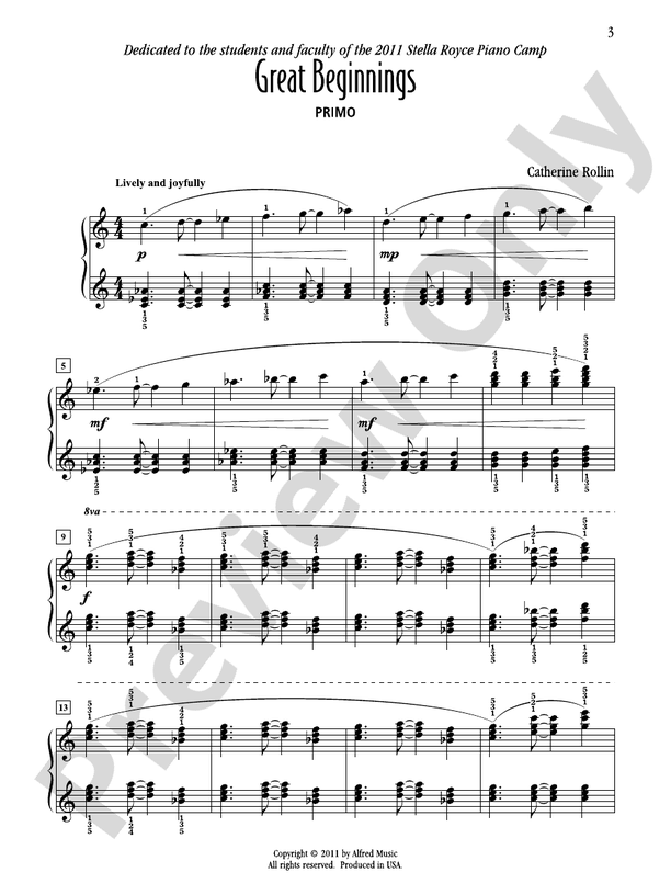 Great Beginnings - 1 Piano, 4 Hands (Digital Download)