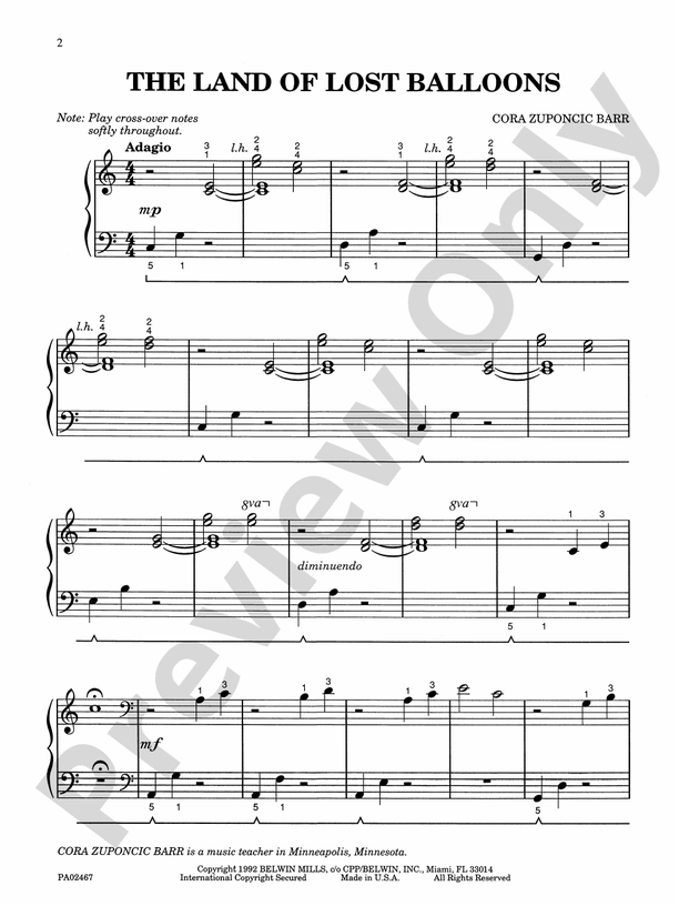 The Land of Lost Balloons - Piano (Digital Download)