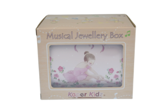 Ballet Jewellery Box Ballerina with Pink Rose Box Dome Shaped