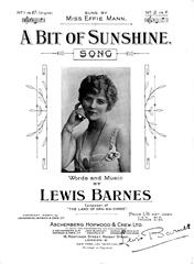 A Bit Of Sunshine - F Major Vocal/Piano (Digital Download)