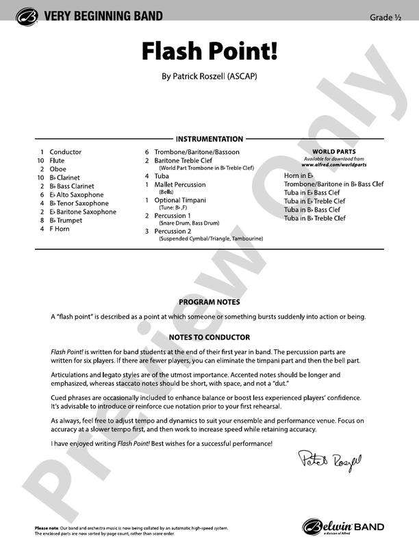 Flash Point! - Concert Band Conductor Score & Parts (Digital Download)
