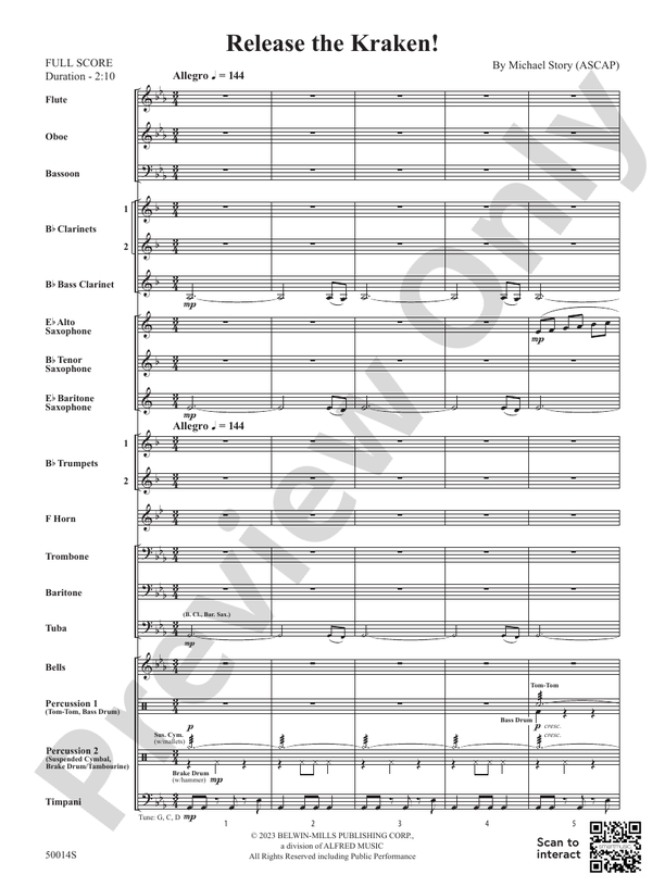 Release the Kraken! - Concert Band Conductor Score & Parts (Digital Download)