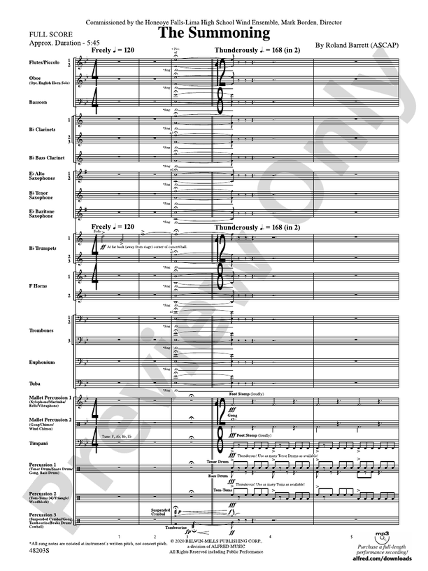 The Summoning - Concert Band Conductor Score & Parts (Digital Download)