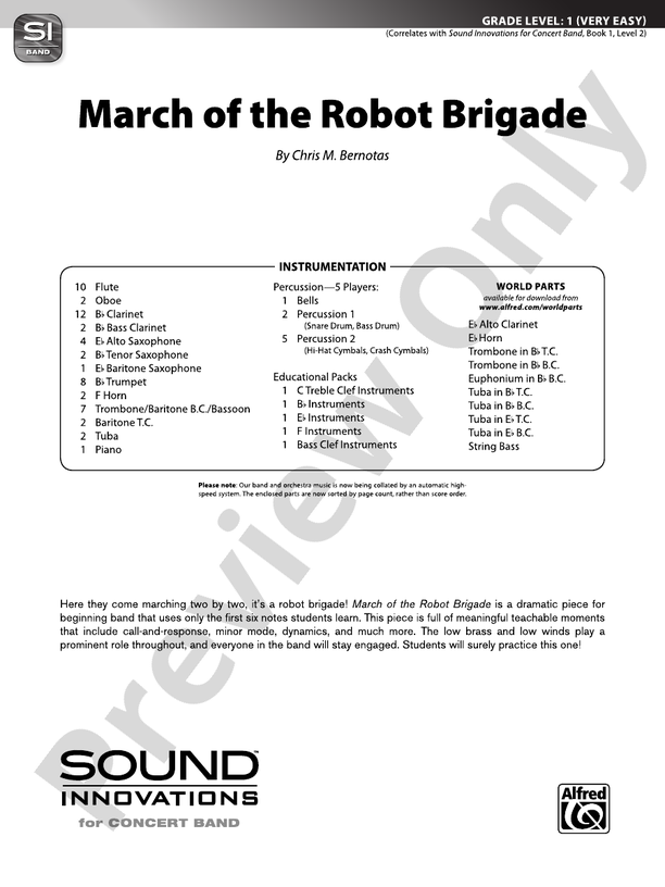 March of the Robot Brigade - Concert Band Conductor Score & Parts (Digital Download)