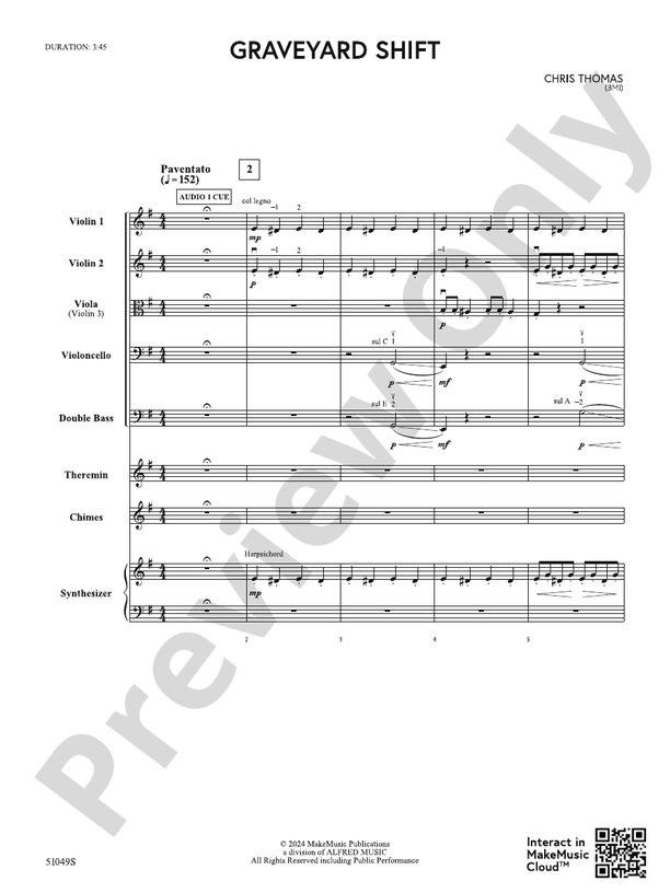 Graveyard Shift – String Orchestra Conductor Score & Parts (Digital Download)