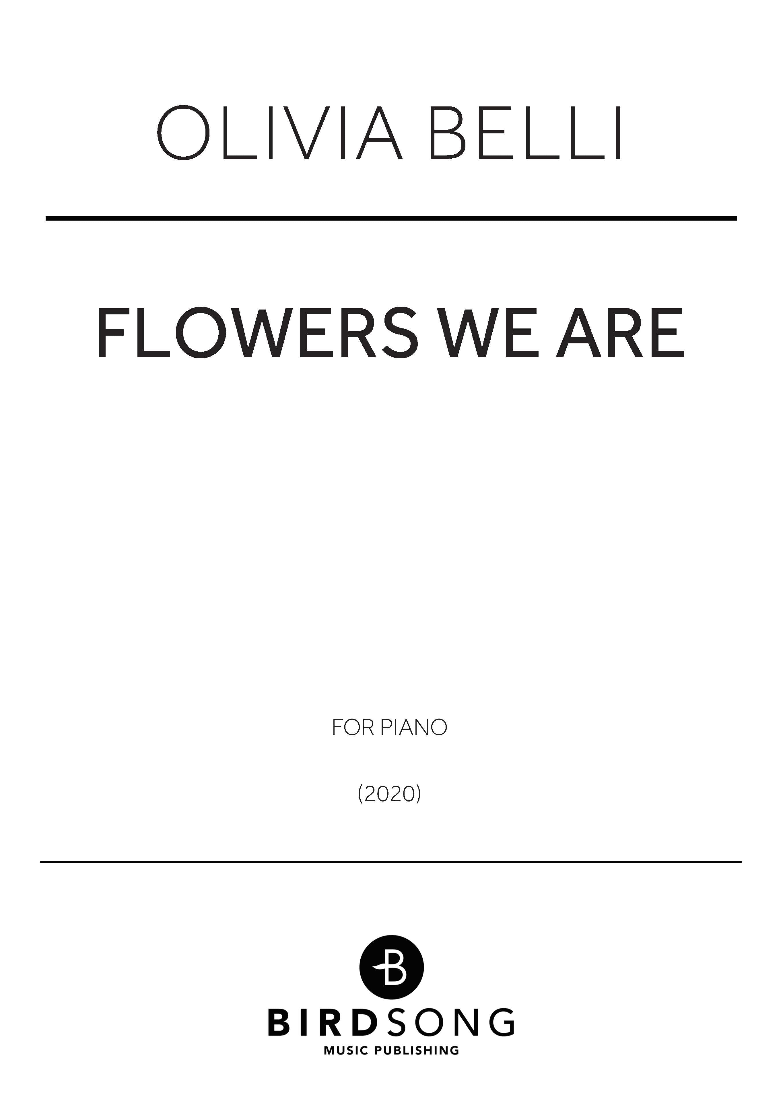 Flowers We Are - Piano Solo (Digital Download)
