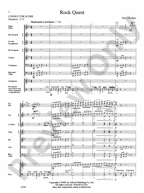 Rock Quest - Concert Band Conductor Score & Parts (Digital Download)