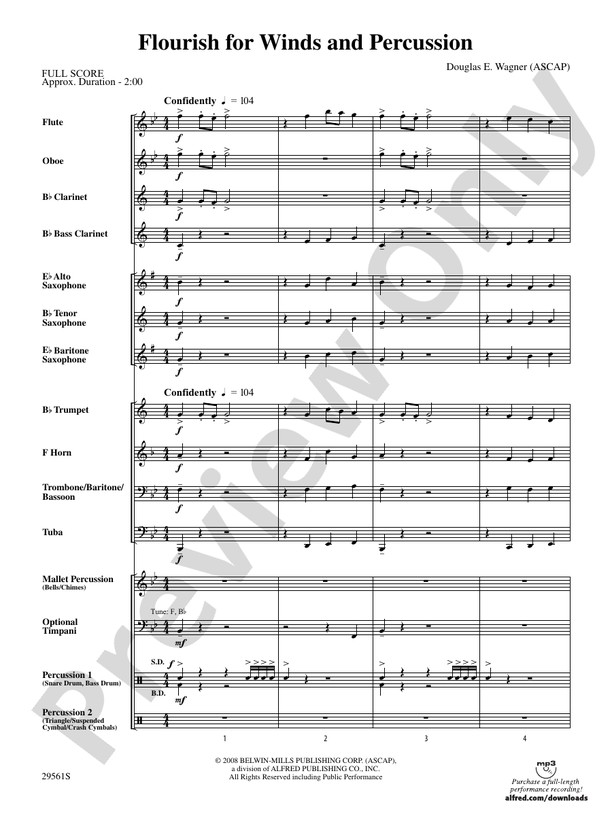 Flourish for Winds and Percussion - Concert Band Conductor Score & Parts (Digital Download)