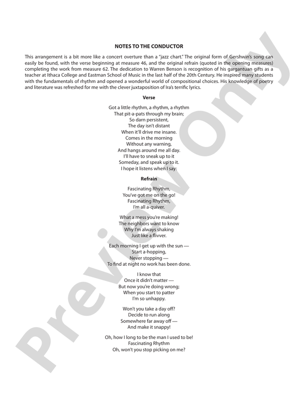 Fascinating Rhythm - Full Orchestra Conductor Score & Parts (Digital Download)