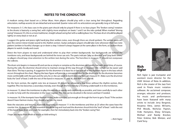 Blues Mode - Jazz Ensemble Conductor Score & Parts(Digital Download)