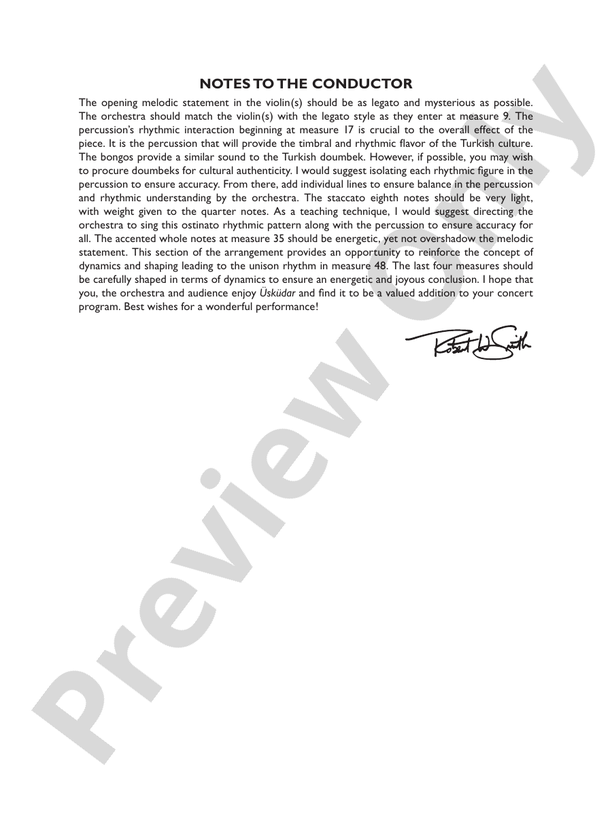 Uskudar – String Orchestra Conductor Score & Parts (Digital Download)