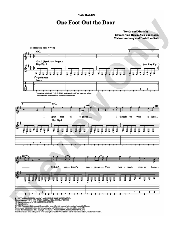 One Foot Out the Door - Guitar TAB (Digital Download)