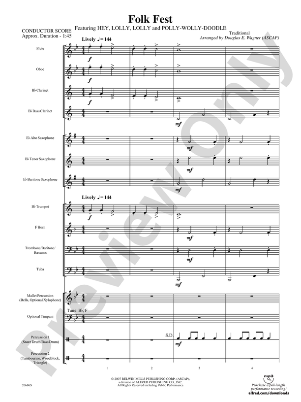 Folk Fest - Concert Band Conductor Score & Parts (Digital Download)