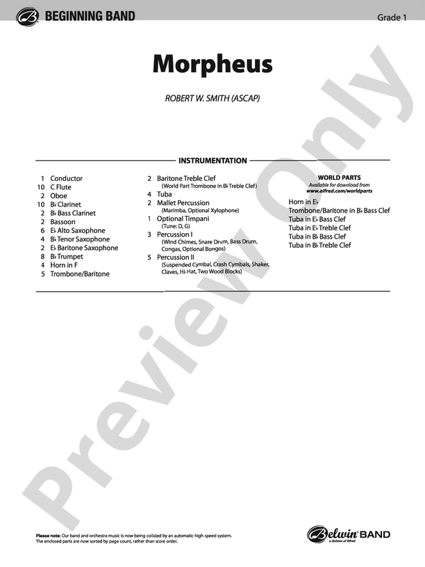 Morpheus - Concert Band Conductor Score & Parts (Digital Download)