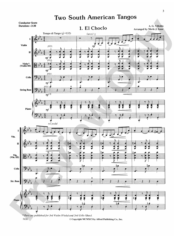 Two South American Tangos – String Orchestra Conductor Score & Parts (Digital Download)