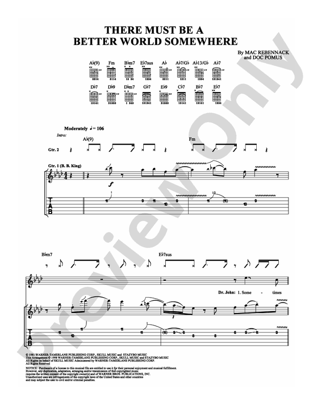 There Must Be a Better World Somewhere - Guitar TAB (Digital Download)