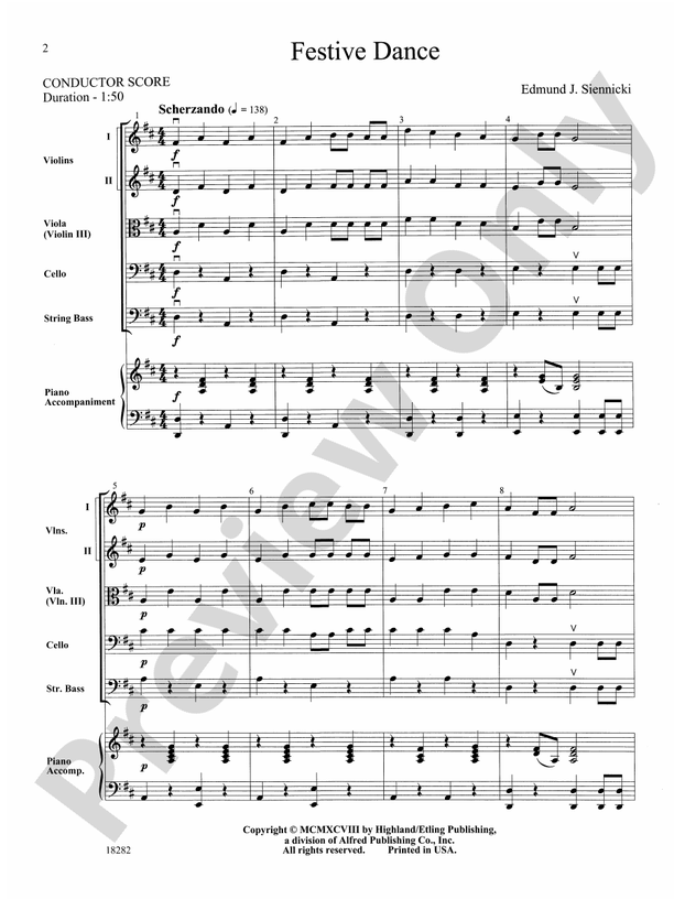 Festive Dance – String Orchestra Conductor Score & Parts (Digital Download)