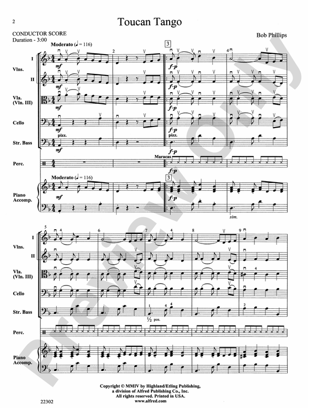 Toucan Tango – String Orchestra Conductor Score & Parts (Digital Download)