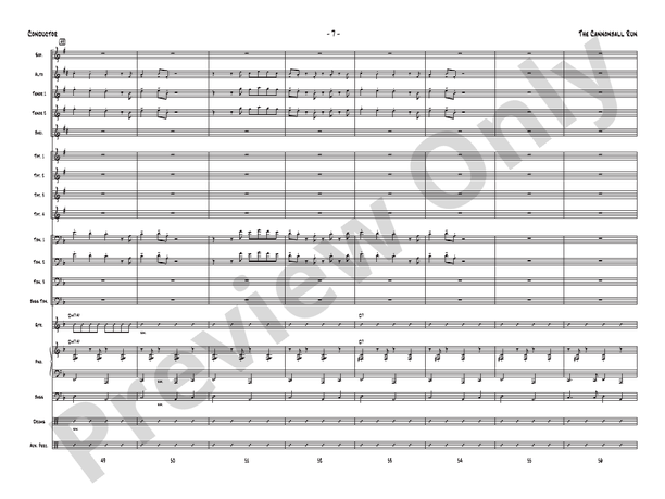 The Cannonball Run - Jazz Ensemble Conductor Score & Parts(Digital Download)