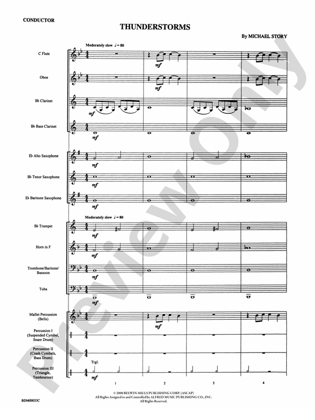 Thunderstorms - Concert Band Conductor Score & Parts (Digital Download)