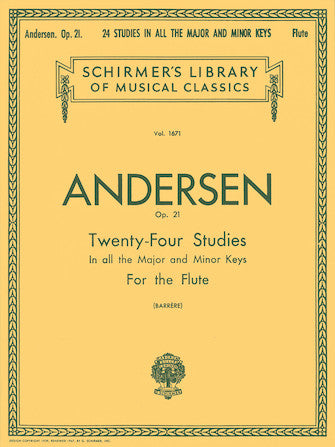 Andersen - 24 Studies Op21 - Flute Schirmer 50260890