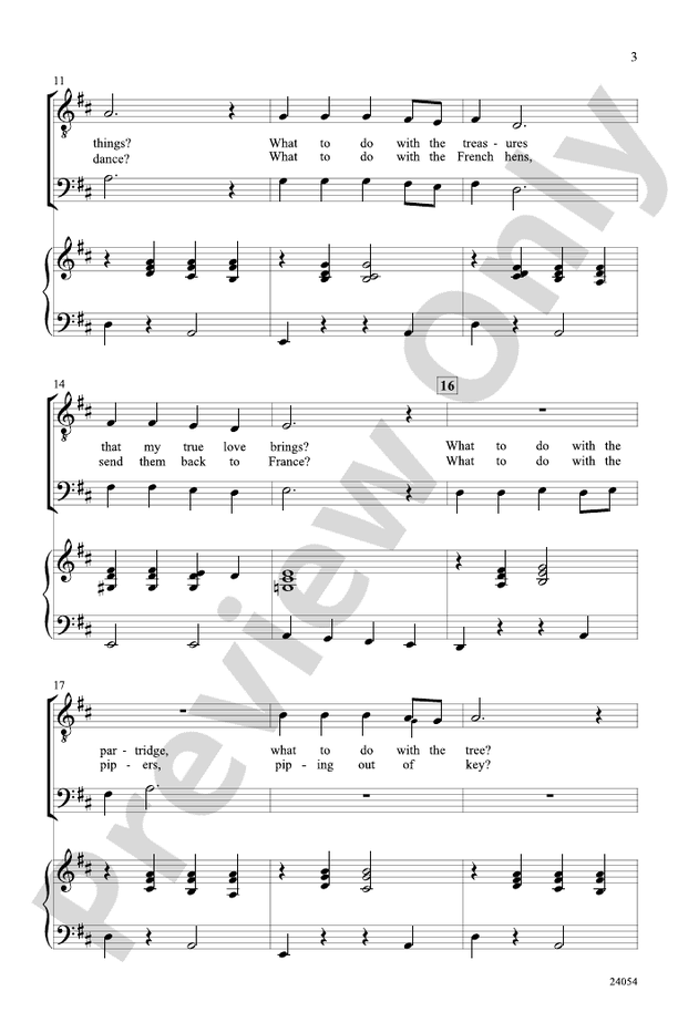My True Love Gave to Me – T(T)B(B) Choral Octavo (Digital Download)