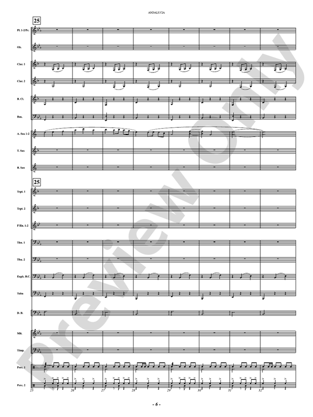Andalucia - Concert Band Conductor Score & Parts(Digital Download)