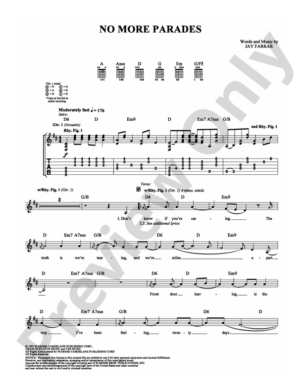 No More Parades - Guitar TAB (Digital Download)