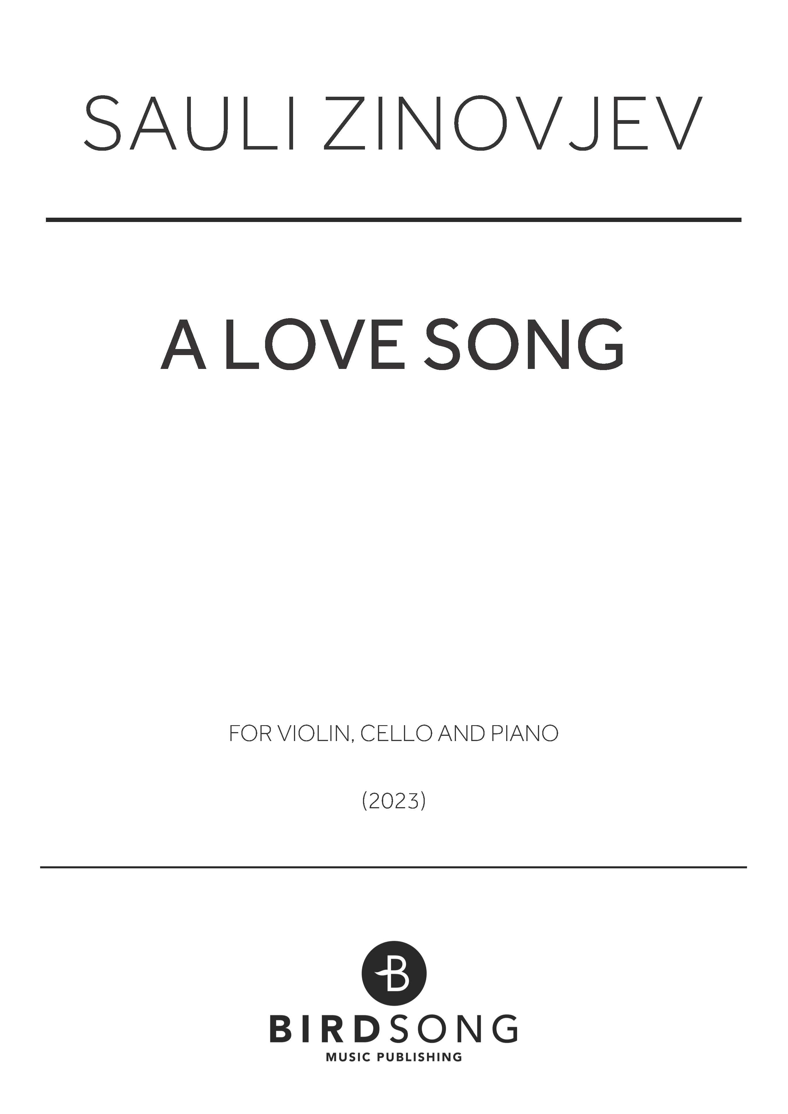 a love song - Piano Trio (Digital Download)