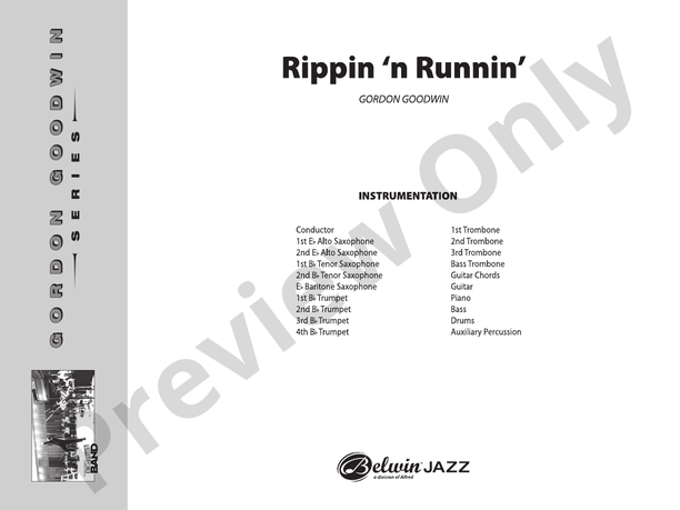 Rippin' 'n Runnin' - Jazz Ensemble Conductor Score & Parts(Digital Download)