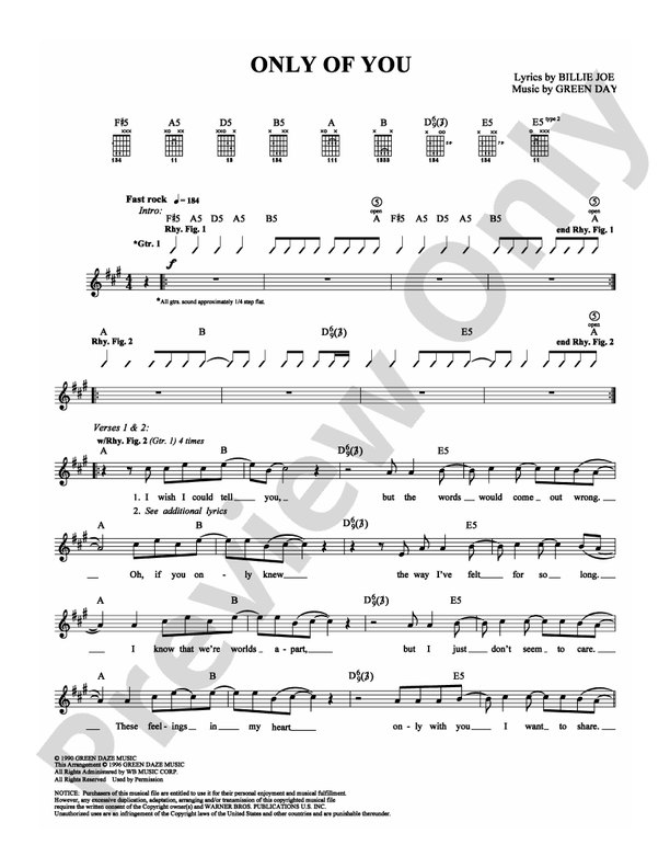 Only of You - Guitar TAB (Digital Download)