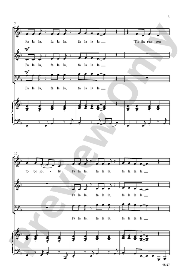 Fa La La La – 3-Part Mixed Choral Octavo (Digital Download)